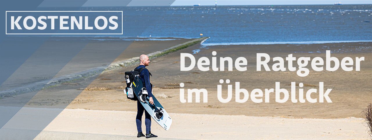 Banner Kaufratgeber - KITE BUDDY Inhaber Dorian steht mit...