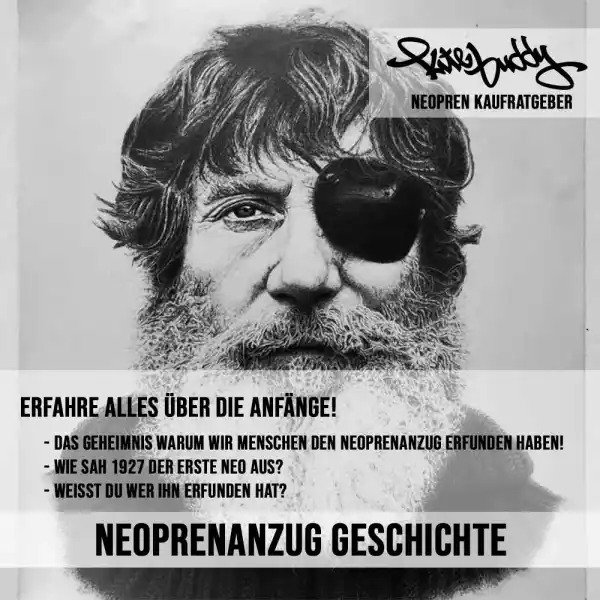 Vorschaubild Neopren - Jack O'neill mit Augenklappe in schwarz weiß als Portrait